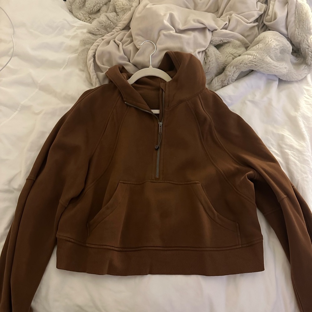 Lulu Lemon Brown Quarter Zip Scuba